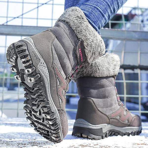 Vinter Snökängor för Dam, Varma Mellanhöga Skor Black rose 10