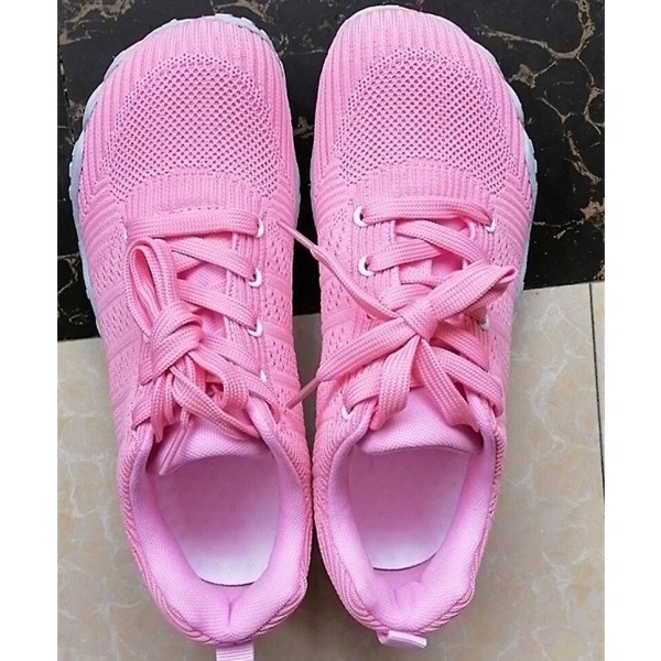 Casual- mjuk sportlöpning, platta skor, kvinnor pink 35