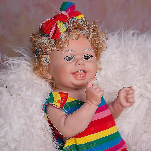 22 tums regnbågsdocka Anime Born Baby Dolls Reborn Silicon Baby Doll
