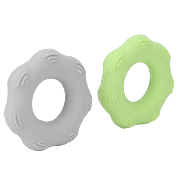 2 st Silikon Finger Träningsring Massage Konvex Punkt Handgrepp Förstärkare Grön Grå 30lb
