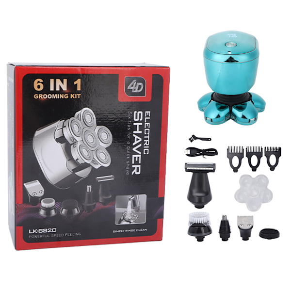 Elektrisk Rakapparat Set USB Uppladdningsbar Vattentät Multifunktionell 6 i 1 Herr Raknings- och Grooming Kit