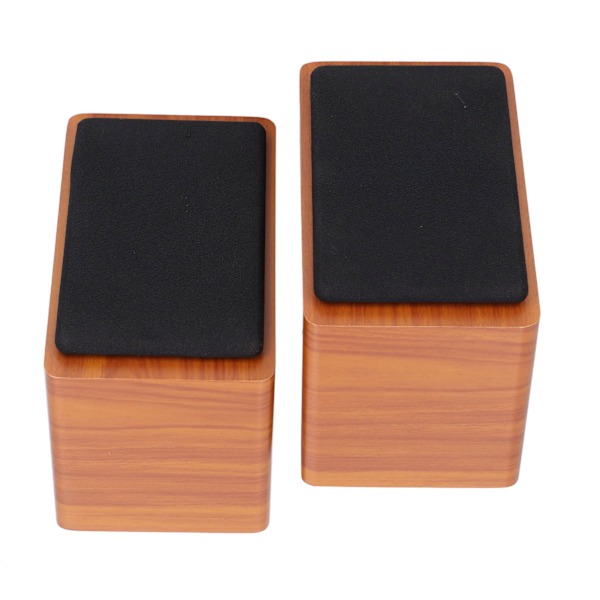 Datorhögtalare Stabil USB Mini Trådbunden Bluetooth Skrivbords Subwoofer för Hem PC Laptop Valnöt
