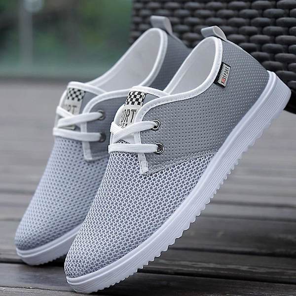Andningsbara Air Mesh Bekväma Sneakers Platta Skor Black 7