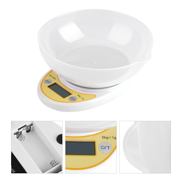 WEIHENG 5kg*1g Elektronisk LCD-display Mini Köksvåg Digital Matvåg