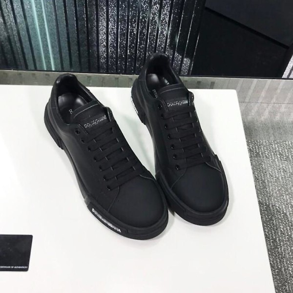 Låg-top Casual, läder Sneaker (set-a) Black White 43