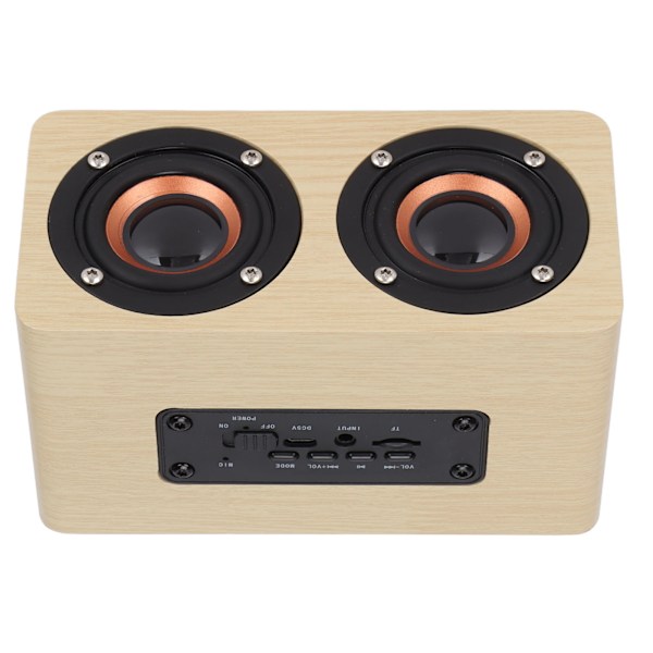 Trådlös Bluetooth-högtalare i trä, retro subwoofer AUX stereohögtalare för hemmet, surfplatta, bambuträfärg
