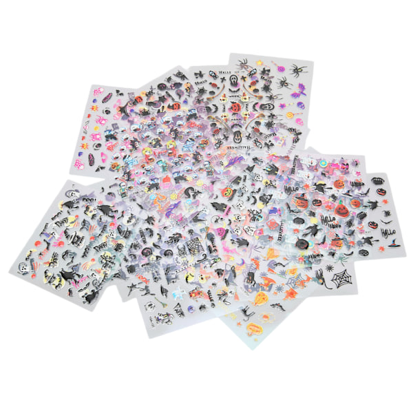 24 st Halloween Nagelkonst Stickers Självhäftande DIY Dekaler Manikyrdekorationer