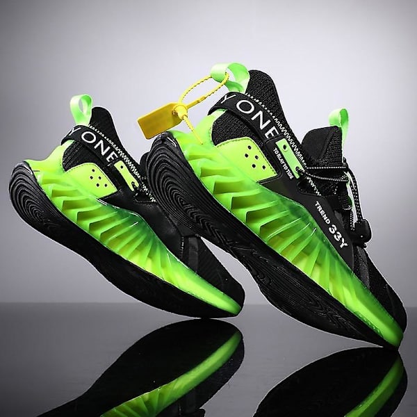 Löparskor, Sneakers Sportskor A32black green 6.5