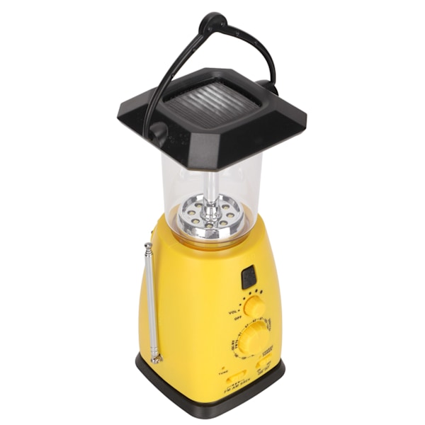 RD249 Handvevad Radio Laddningsbar Handhållen Multifunktionell Ström Solenergi Nödlampa Radio med Campinglampa