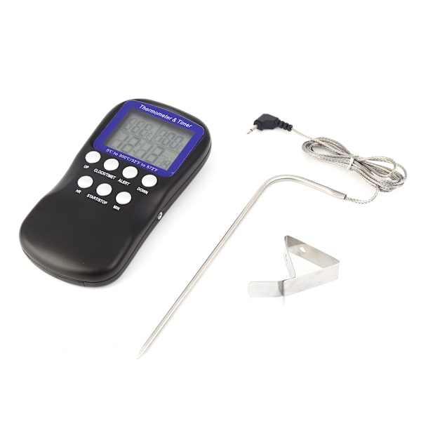 LCD Digital Matlagnings Termometer med Timer Probsensor för Kök Matlagning Bakning BBQ