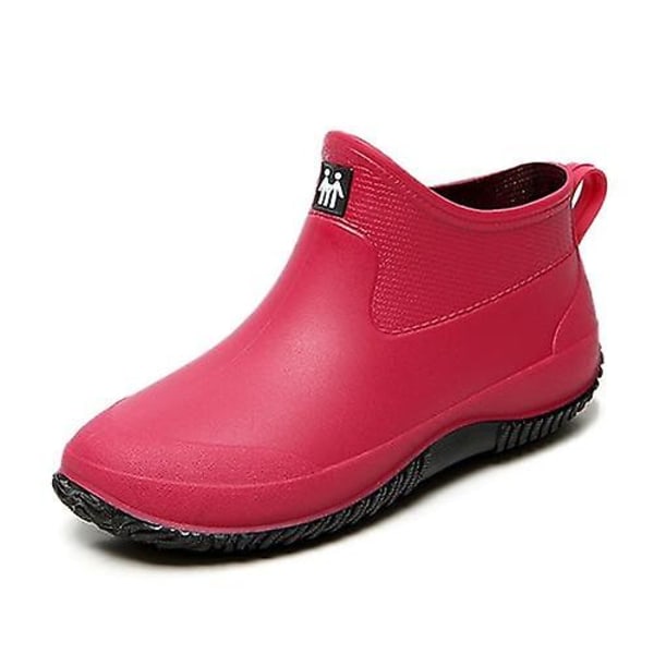 Dam Gummi Anti-sladd Ankel Lättvikts Slip-on Boots / Shoes Set-1 Red 11