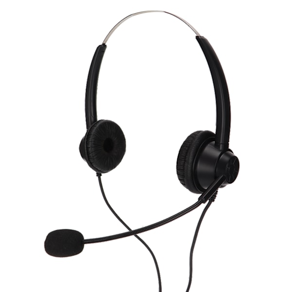 H360DRJ Binaural Telefonheadset Svart Brusreducerande Dubbelsidigt Headset för Callcenter Onlinekurser