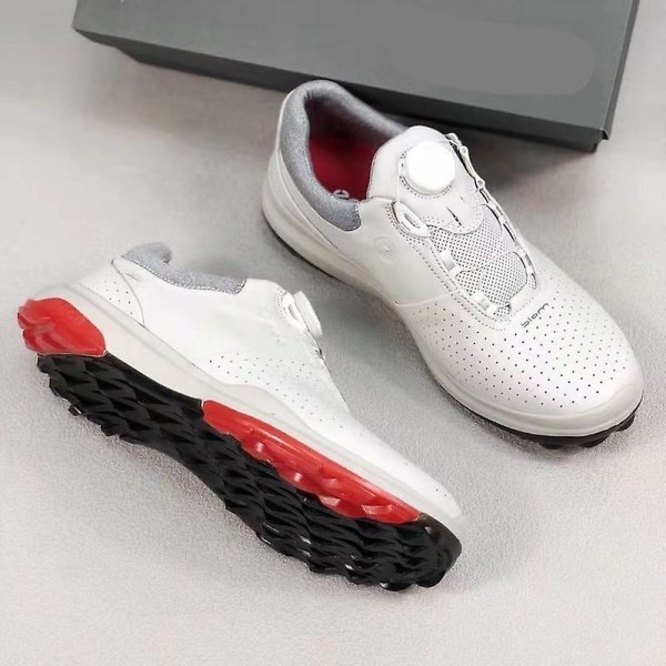 Golfskor i äkta läder för män, Sneakers för utomhussporter White 7