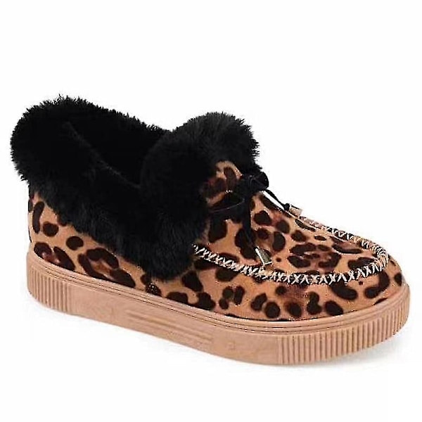Winter Warm- Halkfria Causal Flats, Snow Boots Set-b leopard 9