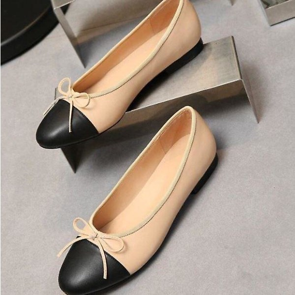 Läder- Splice Bow Round, Klassiska Ballerinaskor Set-j 41 /