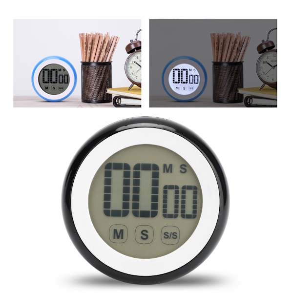 Intelligent Kök Matlagning Pekskärm Display Timer Alarm Påminnelse Ur Countdown Svart