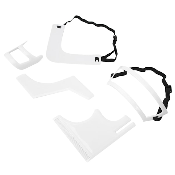 5-pack Skäggmall Set Hårlinje Grooming Trimning Styling Vit Formare Verktygssats