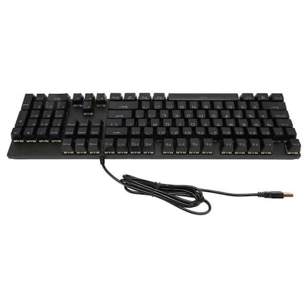 Full Size Mekaniskt Tangentbord 104 Tangenter USB Trådbundet Speltangentbord med Numeriskt Tangentbord Röd Switch för Windows Svart