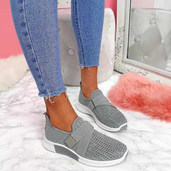 Kvinnor Casual Spring Crystal Solid Mesh Sneakers pink 38