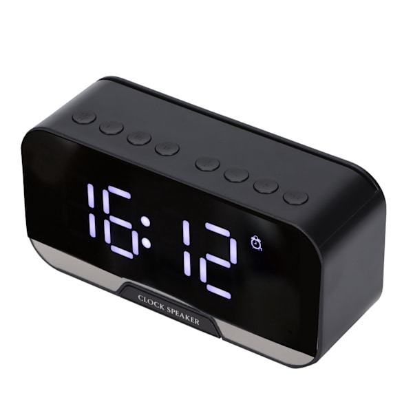 D?88 Multifunktionell Bluetooth Klockradio Portabel Dubbel Väckarklocka Funktion Högtalare för Sovrum Kontor Svart