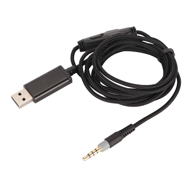 3,5 mm till USB Ersättningshörlurskabel med Knappkontroll Ersättningssladd för Cloud MIX Cloud Alpha för Logitech G633 G933 2m
