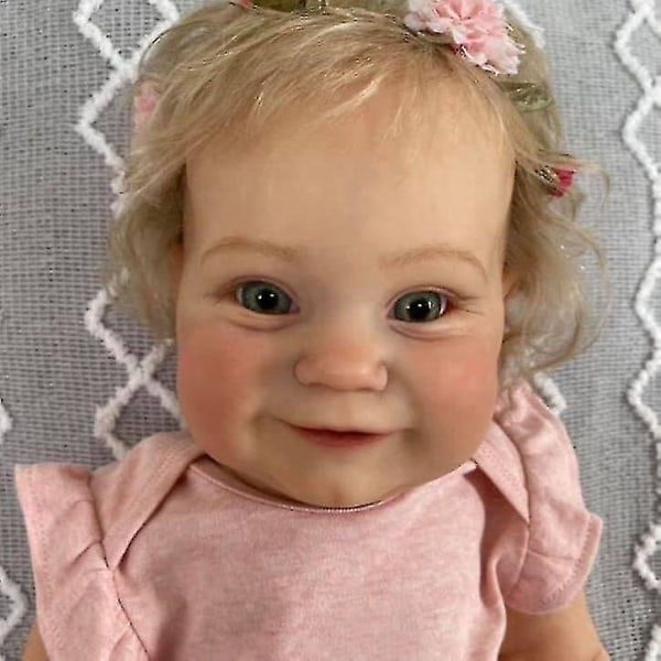 Återfödelse Docka Reborn Småbarn Populär Maddie Flickdocka Med Rotat Blont Hår Mjuk Kropp Högkvalitativ Docka Söt Gåva