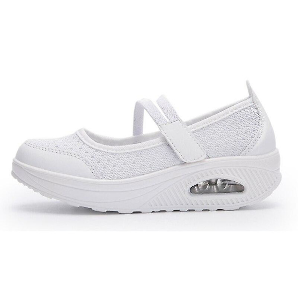 Sommar Damskor Platt Plattform Bekväma Skor White 7