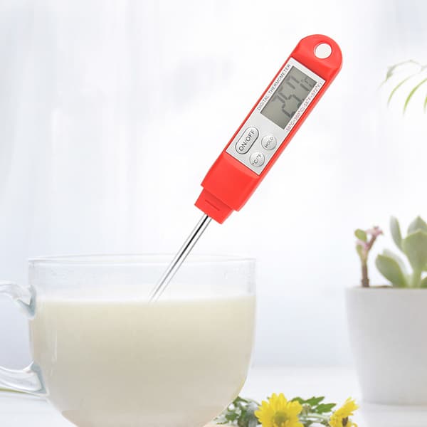Digital mattermometer av sondtyp, portabel BBQ-grilltermometer för kök, röd