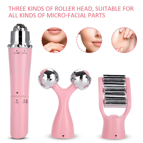 3D Roller Ansiktsmassageapparat 3 i 1 Ansiktslyft Kroppsslimning Uppstramande Hud Bärbar Skönhet