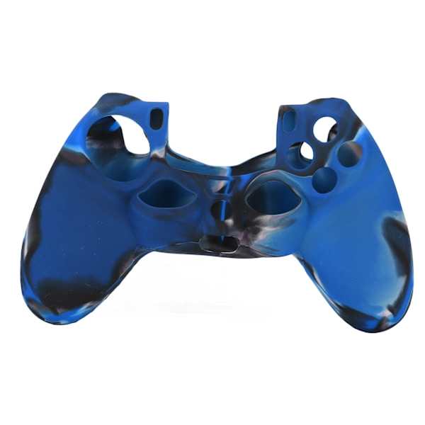 Silikonfodral Halkskyddande Greppskydd med 1 Par Tumgrepp för PS4-Kontroller (Kamouflage Blå för PS4 Silikonfodral Tumgrepp)