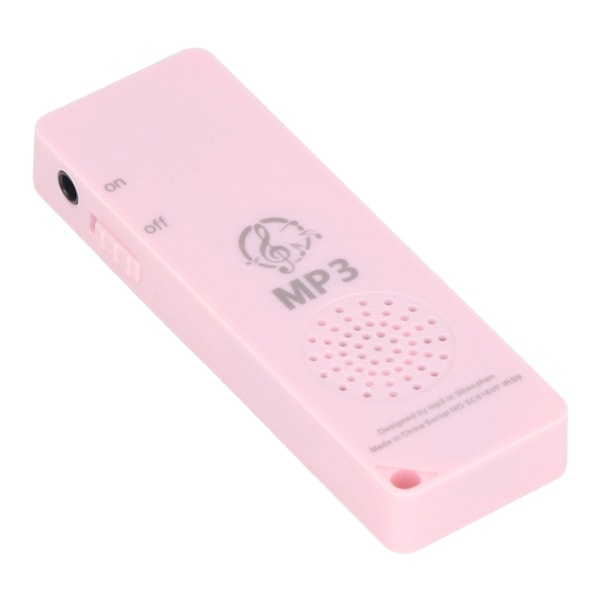 MP3-spelare med förlustfri ljudkvalitet, multifunktionell, bärbar, stöd för 64 GB minneskort, mini MP3 för studenter, rosa
