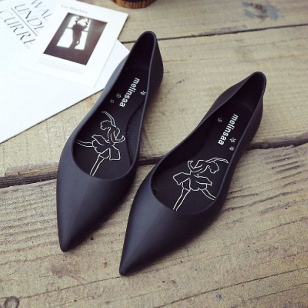 Grunda kvinnliga Casual Mode Bekväma Jelly Shoes BLACK 37
