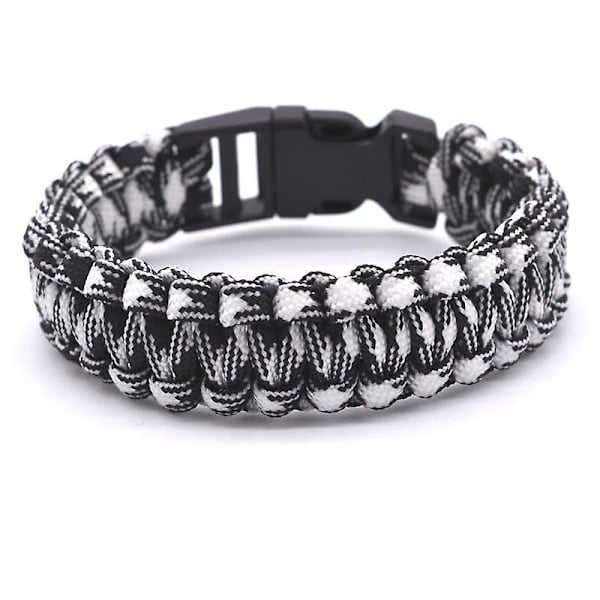 Utomhusresor Camping Tunn Army Green Flätad Cobra Weave Plast Armband Black and white1