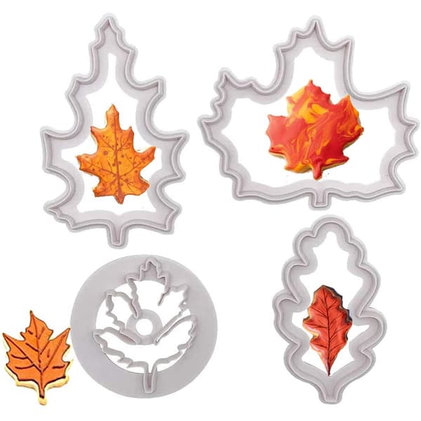4-pack Höstlöv Formar Set Lönnlöv Formar Set Tvättbara Hållbara Jul Löv Skärformar