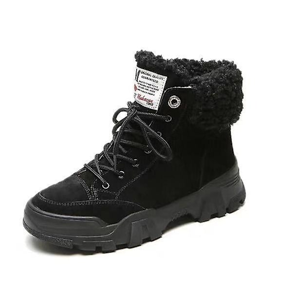 Dam Varma Päls Casual Tjock Sula Snörning Vinter Skor Beige 8