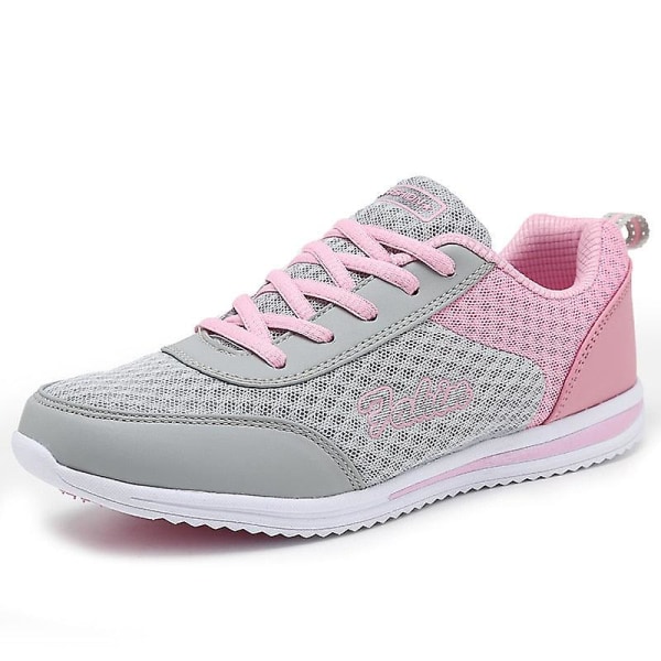 Kvinna vår / sommar sneakers, andas casual 958 Gray Pink 38