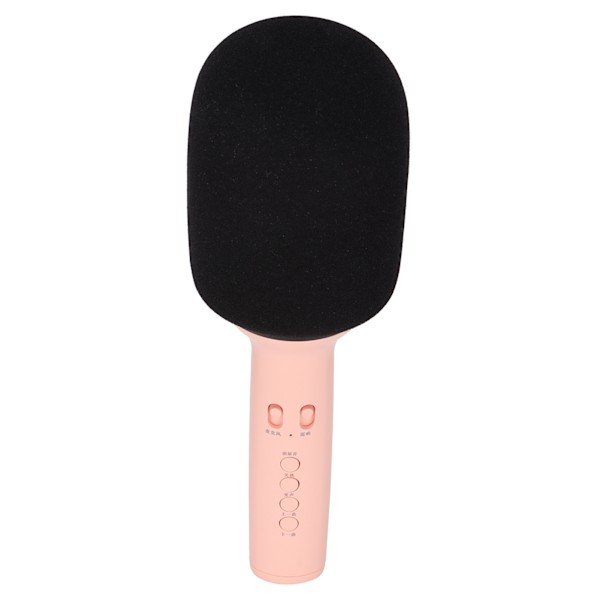 Bluetooth Karaoke Mikrofon Multifunktionell Portabel Handhållen Trådlös Högtalare Mikrofon med LED-Ljus för PC Smartphone Rosa