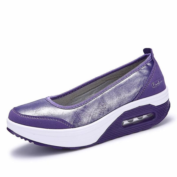 Kvinnor Platform Vår & Sommar Flats Slip On Shoes Purple 38