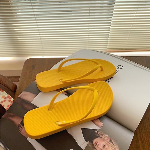 Kvinnor Flip Flops Ny Mjuk Sandal utanför pvc yellow 6.5