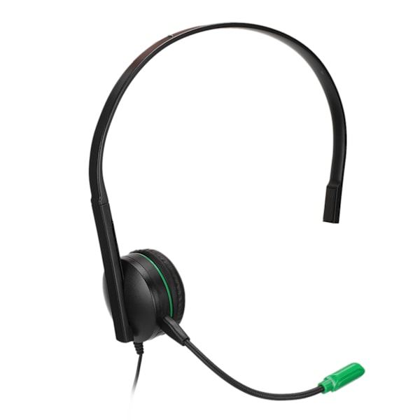 Ensidig Headset Huvudmonterad Spelhörlurar för XBOX One Svart Grön