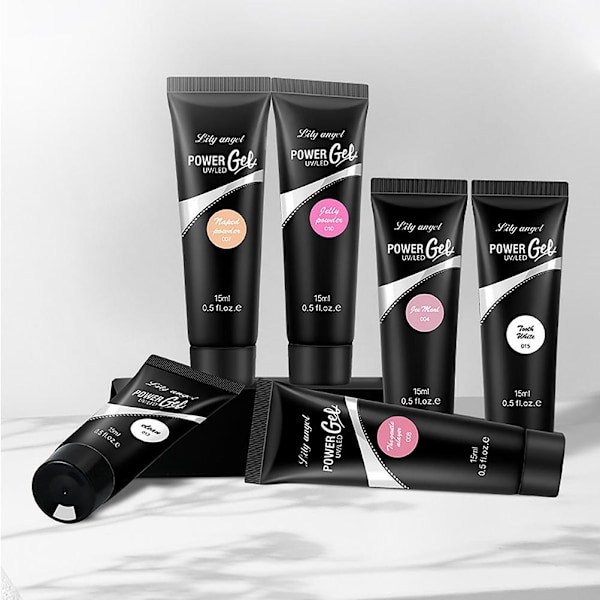 7 st 15ml Nagel Förlängningslim Set Snabbt Byggande Geler Professionella Manikyrverktyg