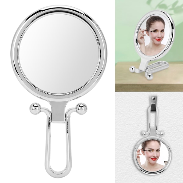 5X Förstorande Vikbar Justerbar Kosmetisk Spegel Dubbelsidig Sminkspegel (Silver)