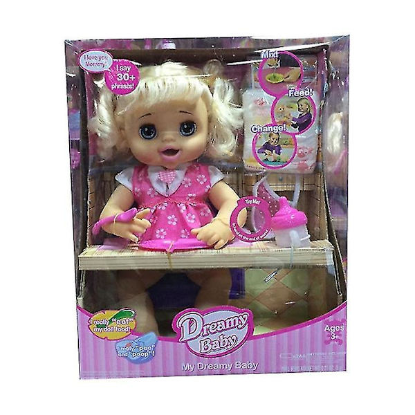 [ny] 40 cm Simulering Mode kan tala, äta mat, dricka vatten Mjölk, kissa och bajsa Baby Modellfigurer Reborn Baby Original box2