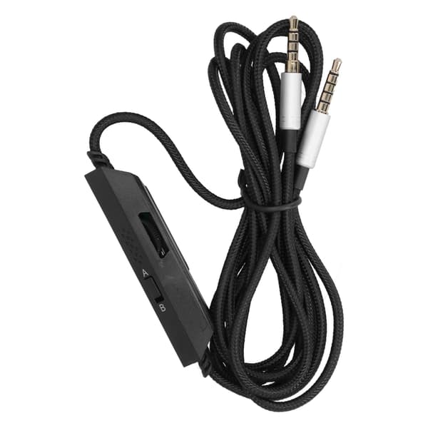Flätad Tråd Spelhörlursljudkabel Volym Mikrofonkontroll för Logitech Astro A10 A40
