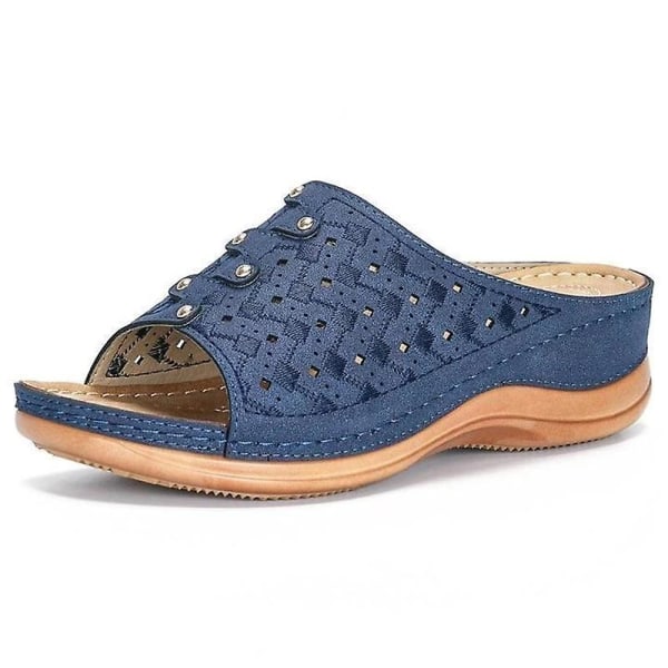 Kvinnors sandaler kilskor Blue 7.5