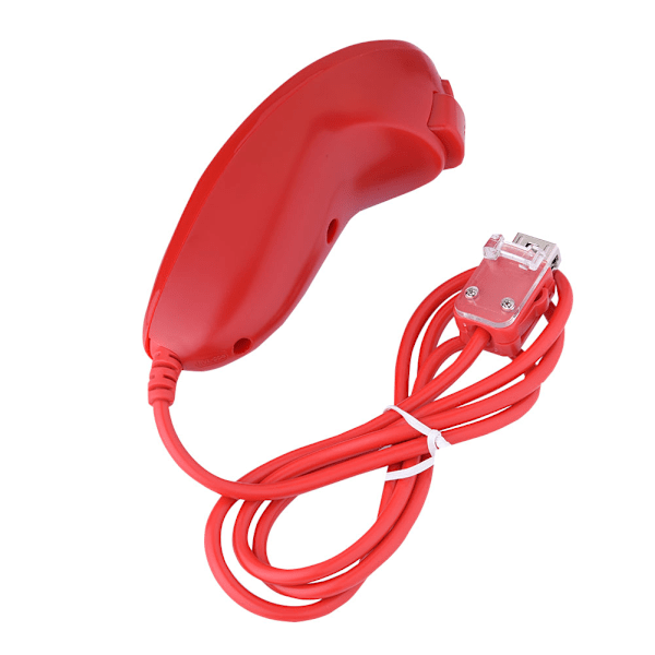 Böjd Spelhandtag Kontroller Spelkontroll Fjärrkontroll För Nintendo Wii (Röd)