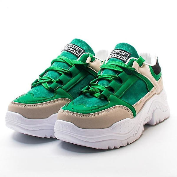 Dam Casual Andningsbara Sneakers Skor green no plush 7 /