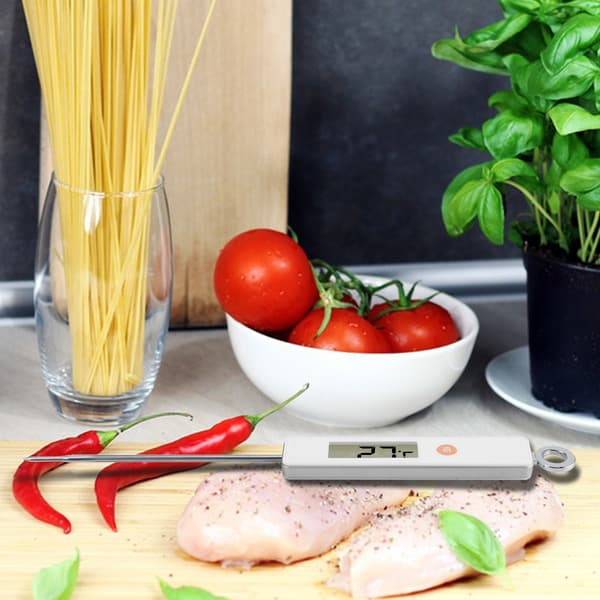 Digital Direktavläsande Mat Termometer Kök Matlagning BBQ Grill Temperaturmätare Vit