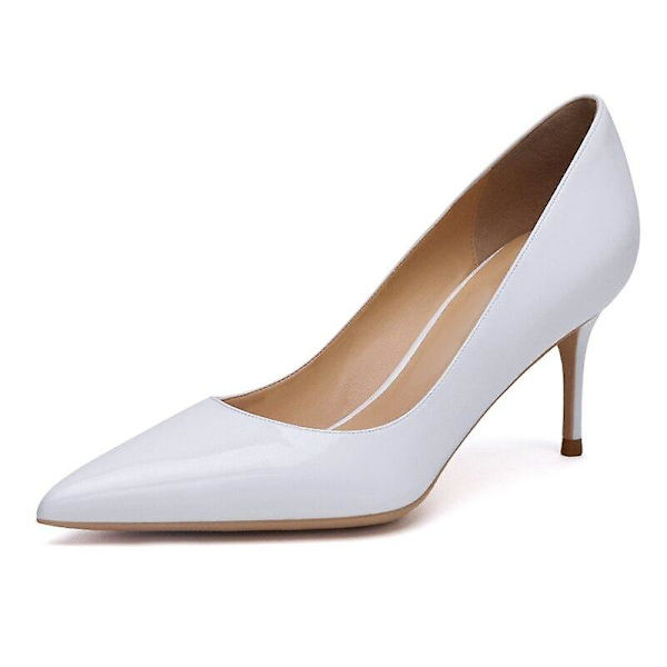 Högklackade skor i lackläder White 8.5