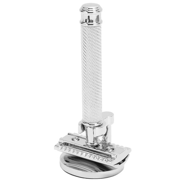 Rakhyvel Dubbel Egg Manuell Barberarsalong Säkerhetshyvel Kit för Män Silver (utan Blad)